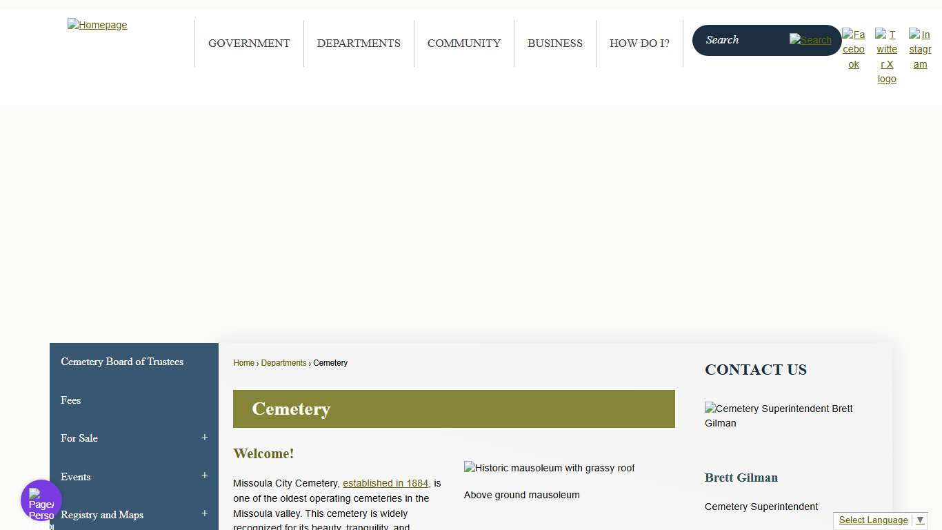 Cemetery Missoula, MT - Official Website