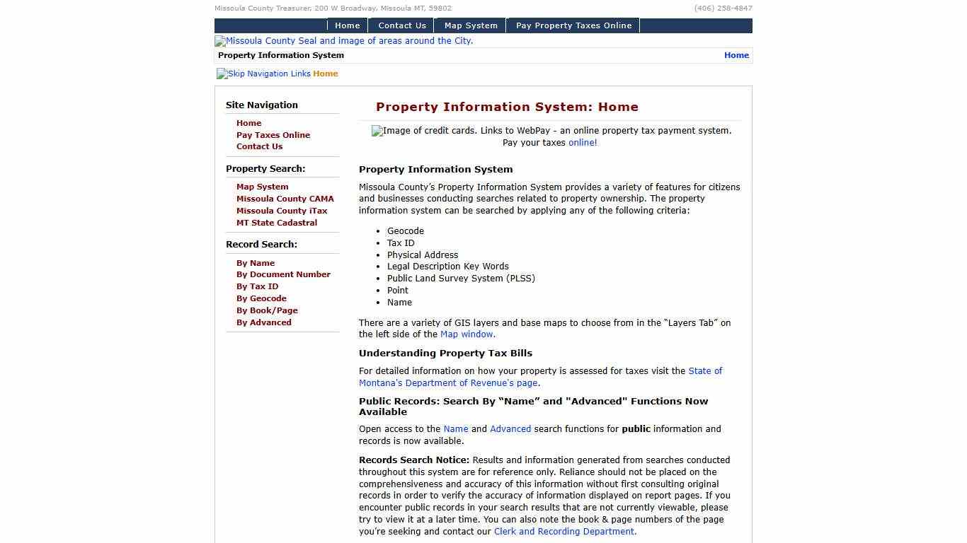 Missoula County Property Information System